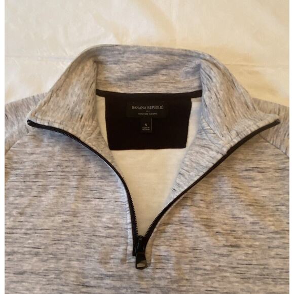 Banana Republic Pullover Men’s Small Gray Moisture Wicking 1/4 Zip Long Sleeve - Picture 9 of 16